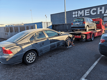 Hämtning av Volvo till bilskrot i Stenungsund